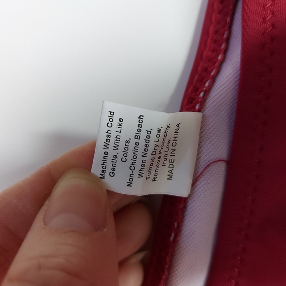 Red High Waited Bikini Bottom Criss Cross Sides - Picture 4 of 6